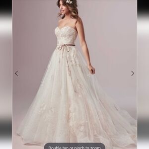 Summer by Rebecca Ingram Couture 9RN859 Ivory over Blush/Vintage Rose Size 12
